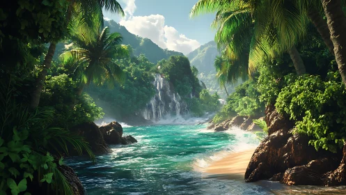 Emerald Canyon Whispers Where Mountain Cascades Meet Turquoise Dreams