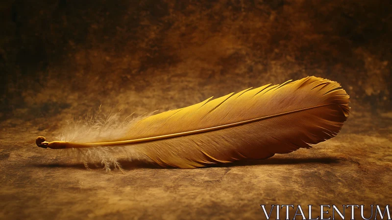 Macro optical study of a single golden feather specimen.