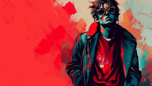 Chromatic rebel portrait in high-contrast digital pigment field.