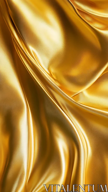 Liquid gold satin fabric folds shimmer in warm light.