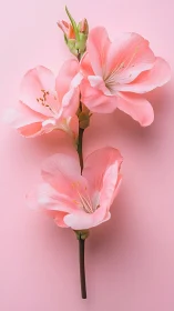 Pink Amaryllis Blooms Against Soft Monochromatic Background