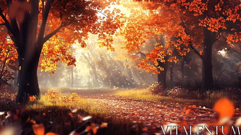 Autumnal Forest Canopy: Luminescent Foliage Array in Diffuse Atmospheric Conditions.