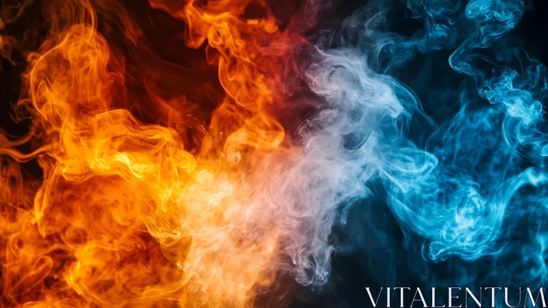 Chromatic Fire Collision: Opposing Elemental Forces.