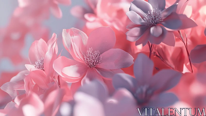 Magnified Floral Composition With Soft Pink Tones.