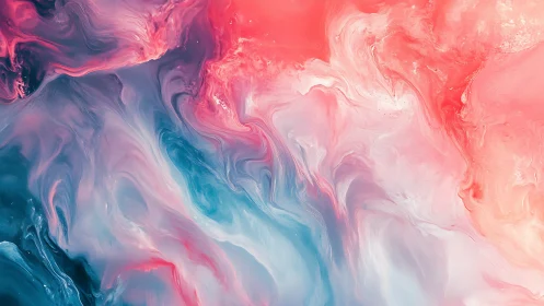 Abstract fluid color gradients form swirling mixed fields