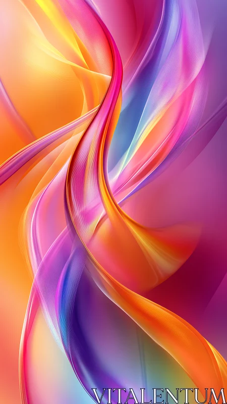 Colorful ribbons of light swirl in a vibrant dreamy dance