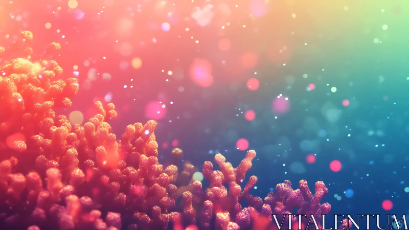 Coral daydreams glow under drifting neon underwater stardust