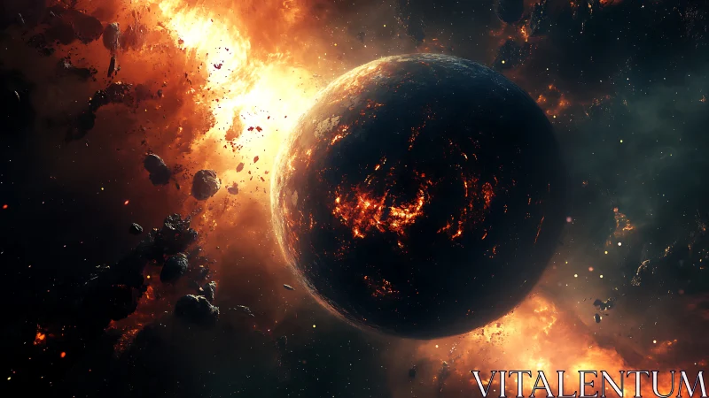 Molten exoplanet disintegrates amid high-energy cosmic impact