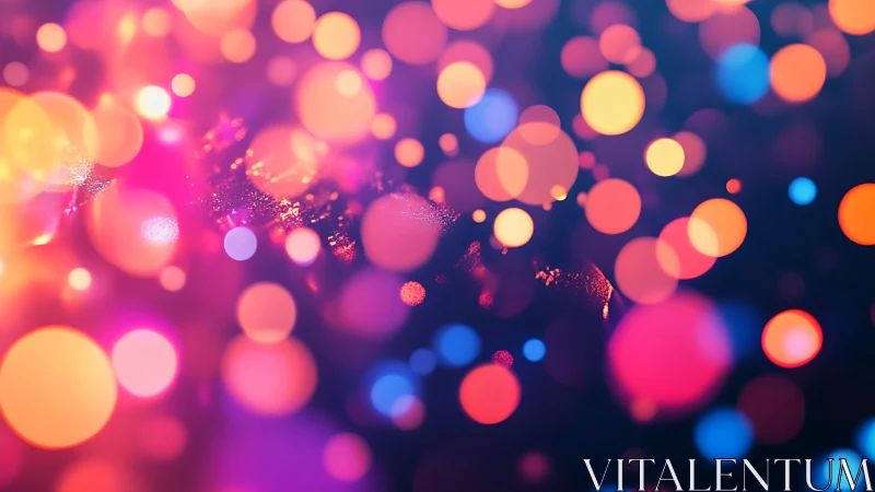 Multicolored circular bokeh forms layered defocused field