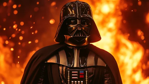 Darth Vader Portrait: Photorealistic 3D Rendering with Volumetric Lighting.
