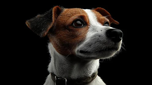 High-detail canine portrait with micro-level fur rendering and rim light