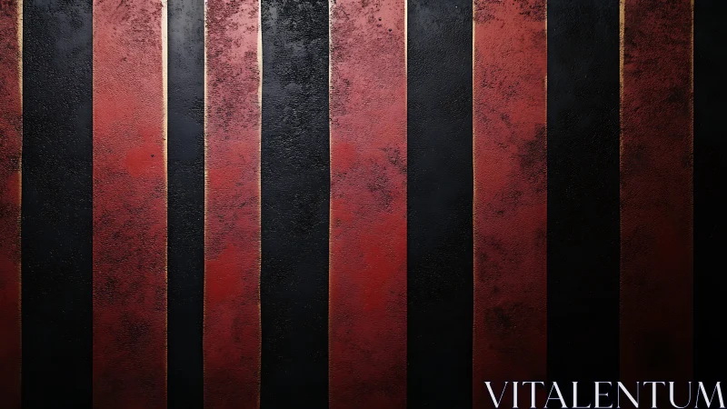 Textured red and black vertical striped abstract wall art.