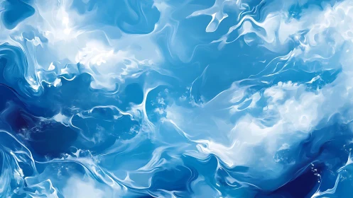 Fluid blue turbulence with layered cloudlike vortices and gradients