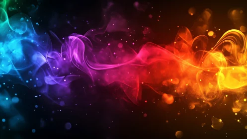 Prismatic energy ribbons swirling across cosmic void.