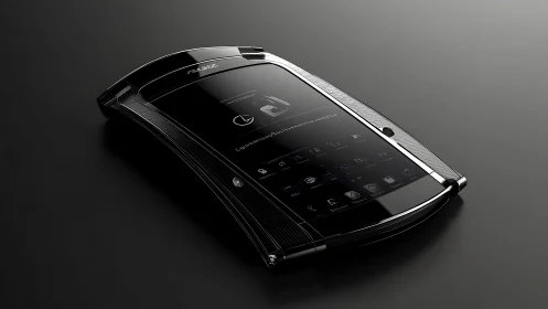 Premium Razr Mobile Device: Sleek Black Smartphone with Metallic Edge Design.