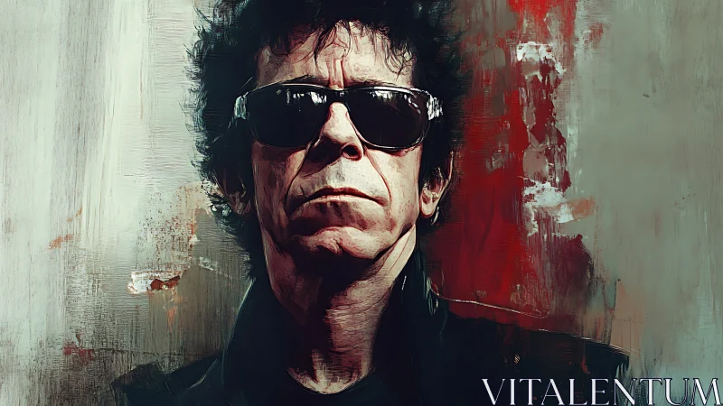 Leather-clad icon stares down the canvas in painted swagger