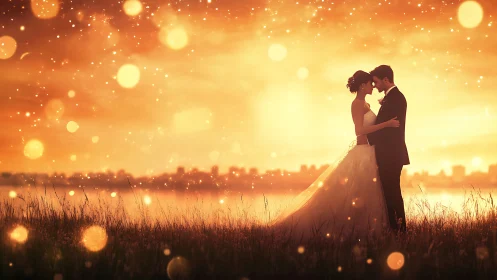 Golden Embrace: Love Glows in Evening Light.