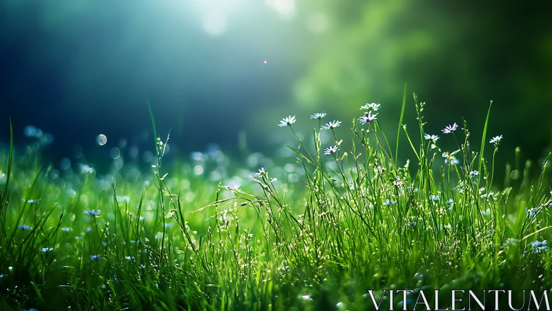 Morning light gently kisses wildflowers in a quiet meadow