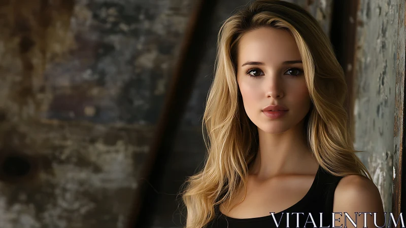 Steel corridor muse with sunlight in her steady gaze.