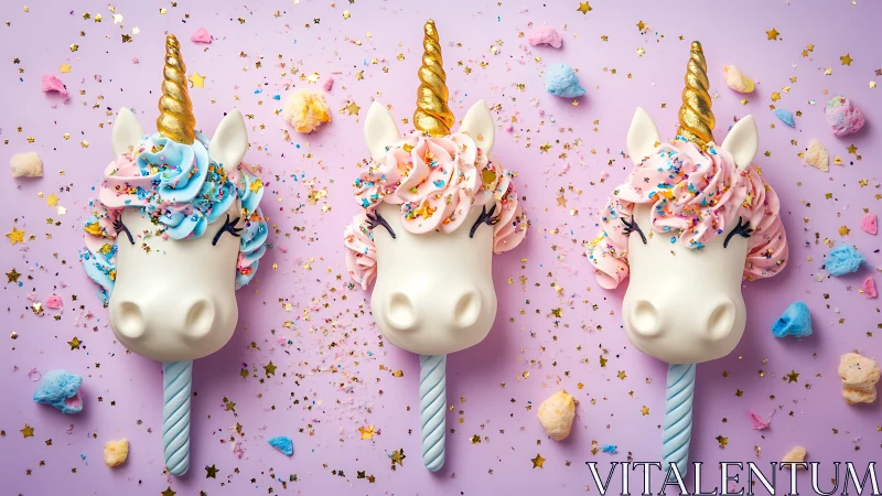 Magical unicorn cake pops sprinkled with candy confetti.