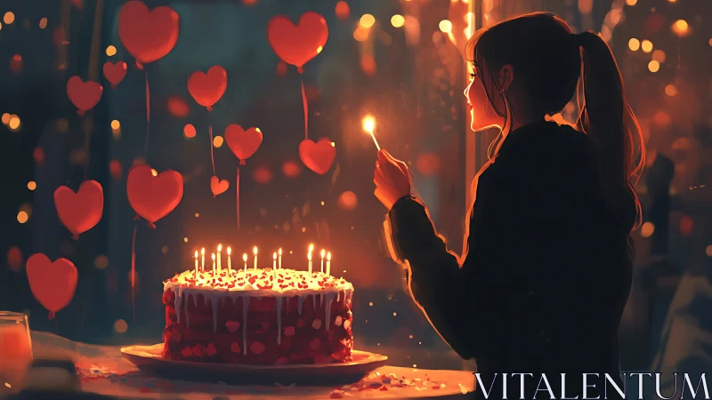 Silhouette Breathes Wishes into Floating Heart-Laden Luminescence