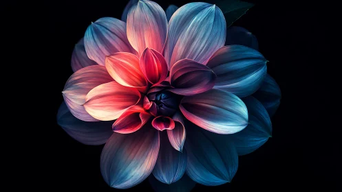 Gradient Dahlia Bloom: Multi-Petal 3D Rendering with Radial Light Emission