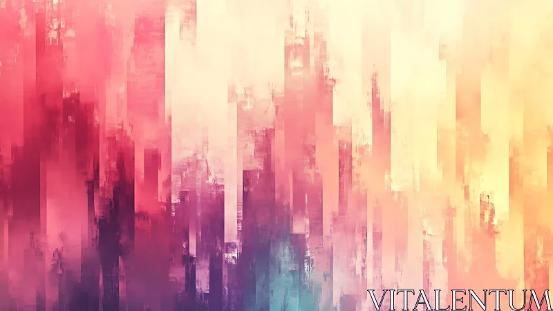 Abstract pastel vertical brushstroke digital art with warm tones.