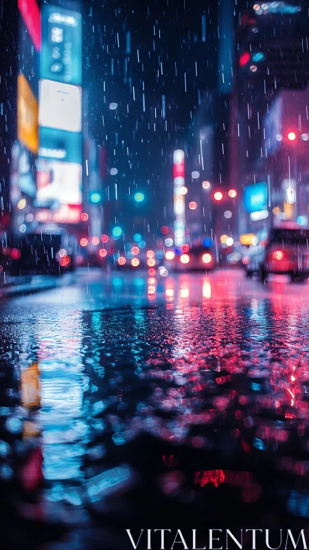 Neon rain stitches city lights into liquid reflections