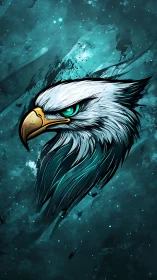 Storm-lit cyber eagle carves neon focus from the dark sky