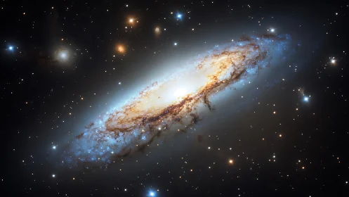 Galactic whirlpool spills starlight across velvet darkness