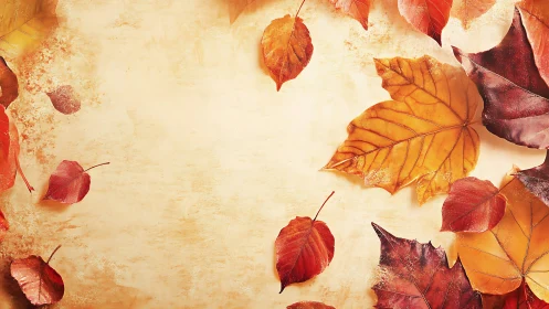 Golden autumn leaves framing a warm, rustic daydream.