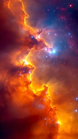 Nebula firewalls and starlit embers along a cosmic cliff.