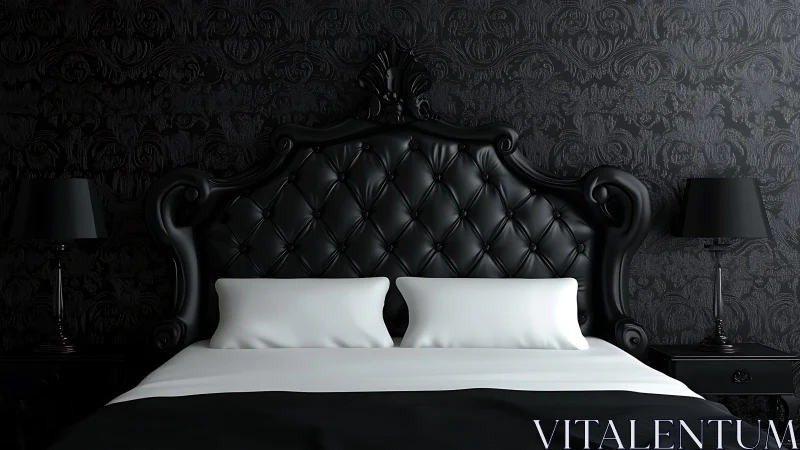 Elegant black bedroom invites calm, stylish nighttime rest
