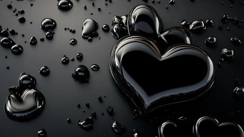 Obsidian Hearts: Liquid Passion in Monochrome Motion.