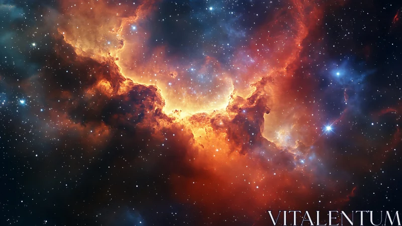 Ionized hydrogen emission nebula with dense starfield core