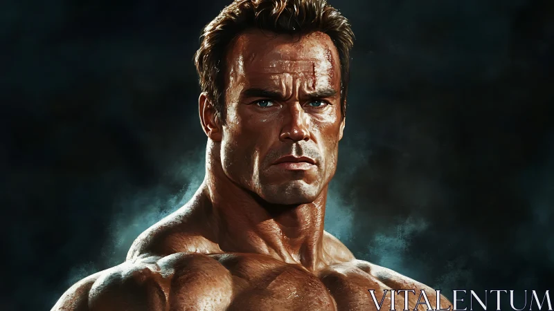 Sculpted glare carves a titan from storm-darkened light