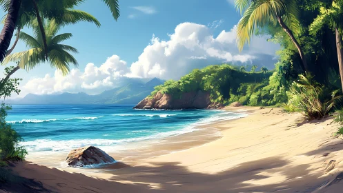 Tropical Beach Rendering: Multi-layered Depth Composition with Volumetric Atmospheric Scattering