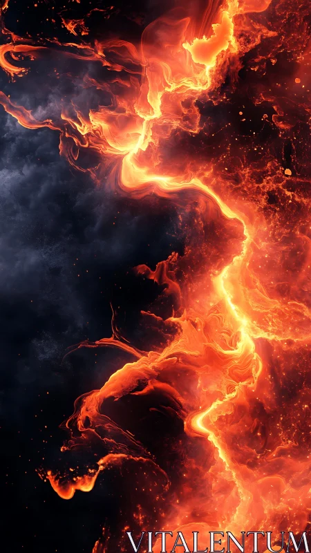 Fractured Lightning Eruption Through Fire.