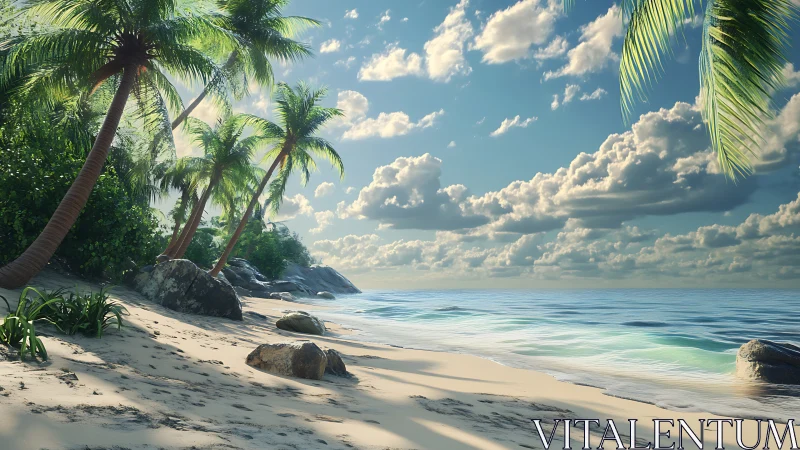 Tropical Beach Coastline. Paradise Seascape.