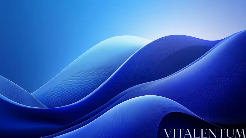 3D gradient waveforms with layered blue fluid geometry.