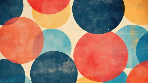 Overlapping vintage circles create textured geometric pattern