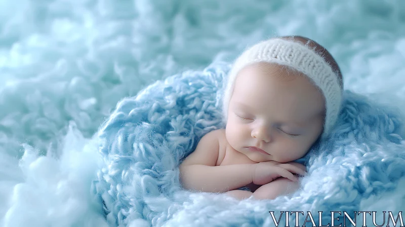Slumbering cherub wrapped in clouds of tranquility.