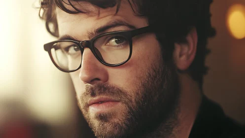 Quiet gaze in warm light, a thoughtful moment paused.