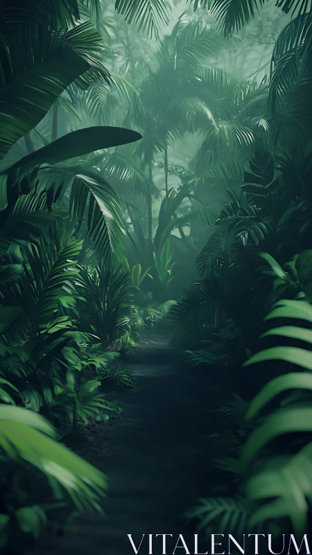Deep in the Jungle: A Misty Path Through Green Silence.