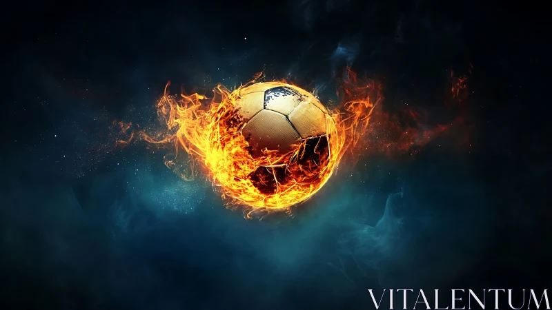 Incandescent football sphere in dynamic plasma combustion field.