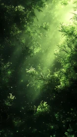 Luminous Forest Canopy with Ethereal Glow.