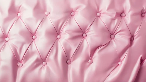 Pink Quilted Fabric Surface with Pearl Button Details