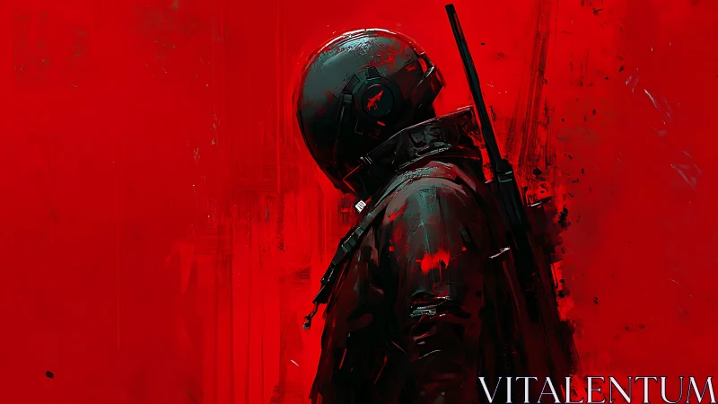 Tactical voidwalker against saturated red combat field.