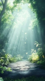 Celestial Pathways: Where Sunlight Dances Through Ancient Canopy.