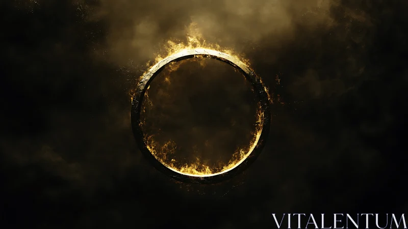 Total Solar Eclipse with Golden Ring Light Effect